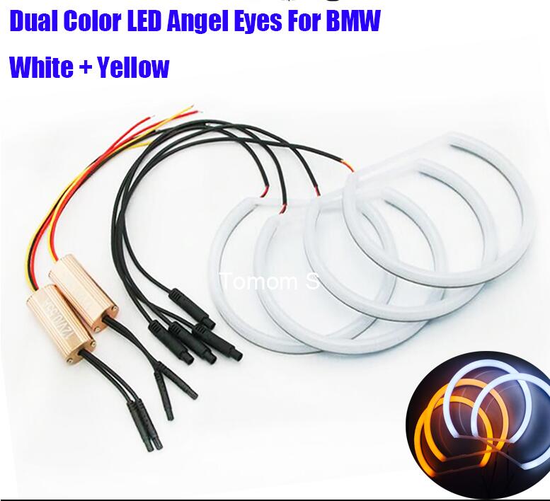 Car-styling 1 SET (2X 146mm+2X 131 mm )White Halo Cotton Light car smd LED Angel eyes for BMW E46 non projector auto lighting