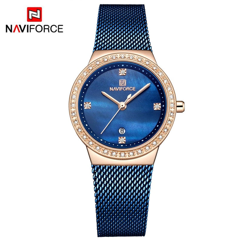 Women Watch NAVIFORCE Fashion Casual Quartz Watches Ladies Waterproof Wristwatch Stainless Steel Girl Clock Relogio Feminino
