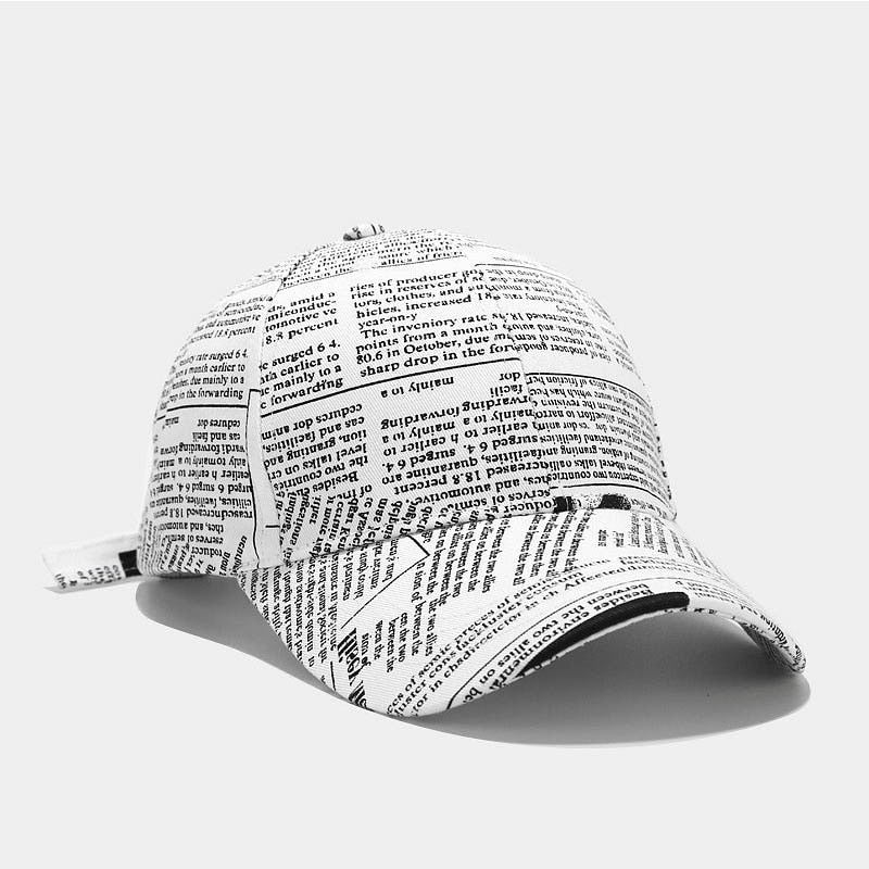 FS Yellow Newspaper Pattern Baseball Caps For Mens Luxury Brand Women Designer Cap Snapback Hip Hop Trucker Hat Casquette Homme