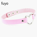 Punk Black Bell Lock PU Leather Necklaces for Women Cosplay Rock Geometry Rivet Collar Choker Necklaces Festival Jewelry