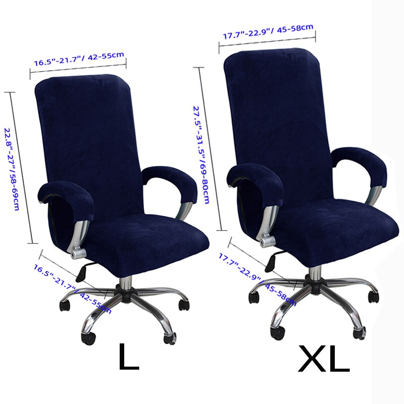 1Set Velvet Elastic Chair Cover Thickened Internet Cafe Cinema Armchair Case Office Staff Computer Swivel Seat Cover Removable