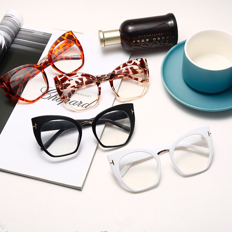 Optical Classic Frame Square Eyeglasses Women Fashion Cat Eye Glasses Frames Fashion Retro Clear Myopia Frame Lady UV400