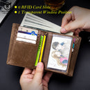 BULLCAPTAIN New Men's Business Wallet Features RFID  Blocking Card Holder Brand Design Wallet's China Genuine Leather Purse Men