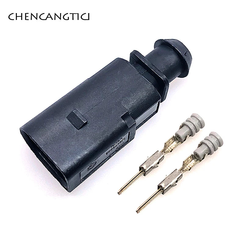 1 Set 2 Pin Way 1J0973802 VW Skoda VAG Group Auto Temp Sensor Plug Deflation Valve Socket Waterproof Electrical Wire Connector