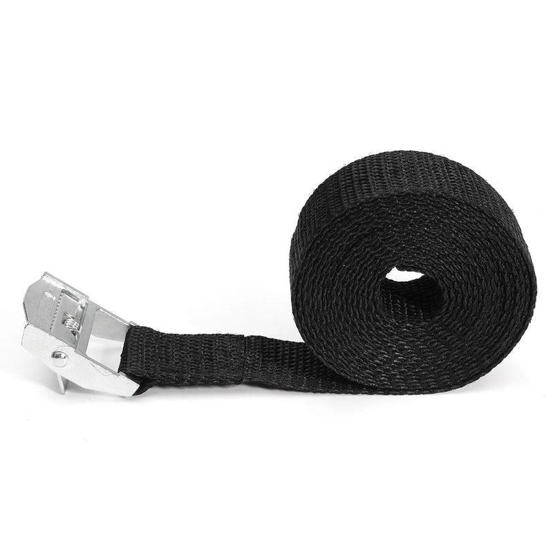 2Pcs Cam Buckle Tie-Down Car luggage Cargo Lashing Strap Zinc Alloy Zinc Nylon Black