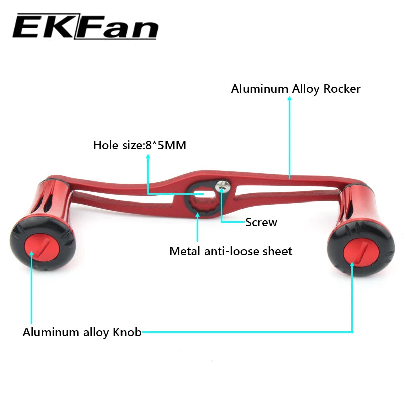 EKFan Aluminum Alloy Fishing Reel Handle 120mm Length 8*5mm Hole Size For Baitcasting Fishing Reel Rocker Fishing Accessory