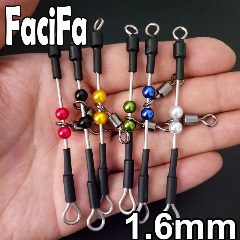 6 Pcs Bearing Swivel Fishing Connector Fast Hook Urfe Para Temporales Enganches Rapidos Para la Pesca Kolay Atma Aparati