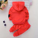 1 2 3 4 Years Winter Warm Baby Girls Clothing Set Love Letters Double-Sided Plus Velvet Suit For Kids Toddler Children Clothes
