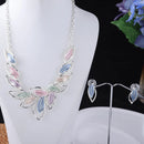 MeiceM Women Enamel New Design Leaf Drop Chunky Necklace Female Luxury Necklaces Wedding Christmas Gifts for Women 2021 Jewelry