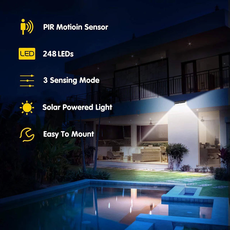 Remote Control Solar Light Outdoor Wall Lamp Motion Sensor Street Light Led Built in Battery Powered Sunlight Waterproof IP67
