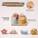 1Set Baby Soft Silicone Stacking Blocks Toys Montessori Puzzle Game Interactive Educational Building Blocks 3D Toy for Kids Gift