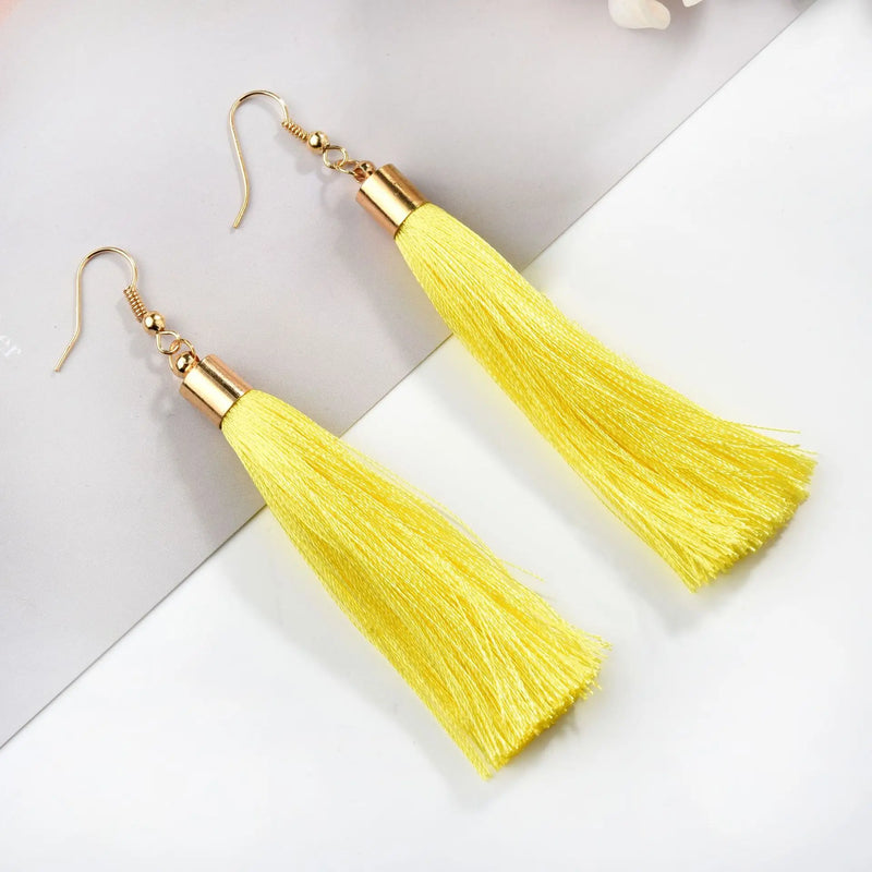 New Arrival 20 Colors Tassel Earrings for Women fashion earrings for women 2023 statement Earrings Simple Dangle Earrings Wholes