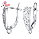 Hollow Design 925 Sterling Silver Ear Hooks Clasps Jewelry Findings Earrings For Women Geometric DIY Earwire Accessories