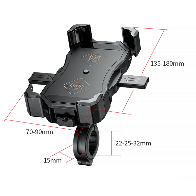 4.7-7 inch Phone Holder Motorcycle QC3.0 Wireless Charger Handlebar Bicycle Bracket Quick Charge USB Charger GPS Mount Bracket