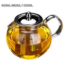 650ml 950ml 1300ml Heat Resistant Glass Teapot Induction Cooker Heat Resistant Glass Teapot with 304 Stainless Steel Strainer