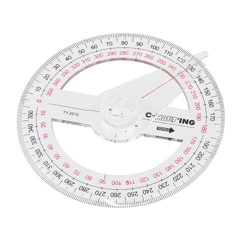 Hot Sale All Circular 10cm Plastic 360 Degree Pointer Protractor Ruler Angle Finder Swing Arm For School Office Supplies