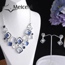 MeiceM 2021 Hot Women's Fashion Necklace Sets Charming Chain Geometric Round Choker Necklaces for Women Girls Christmas Gifts