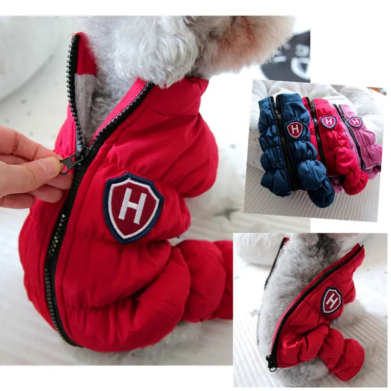 Zipper Snow Unisex Dog Waterproof Overalls Blue Purple Pet Down Jackets S XXL Puppies Animal Chihuahua Yorkshire Clothing Supply