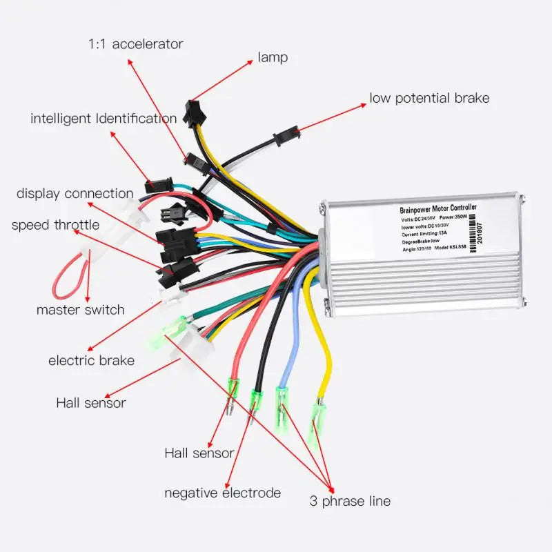 24V/36V/48V 20W/30W Electric Bike Controller E-bike Scooter Brushless Meter Controller with LCD Display Panel