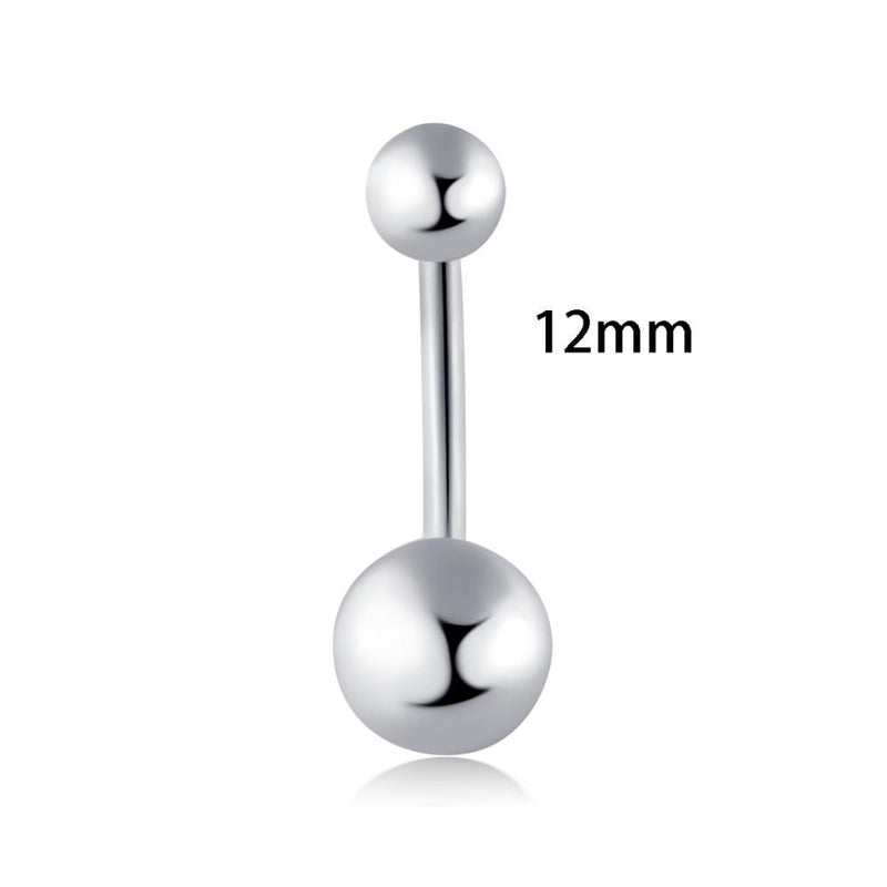 JUNLOWPY Wholesales 100pcs Silver 10/12/14mm Belly  Button Rings Body Piercing  Navel Piercing 14g 10mm