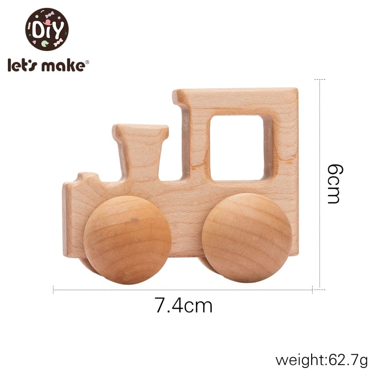 Let's Make Wooden Baby Toys 0 12 Month 1PC Toys For Babies Beech Car Hedgehog Elephant Educational Infants Developmental Newborn