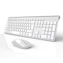 Russian wireless keyboard, ergonomic design, rechargeable mouse, 2400DPI, wireless mute design stable connection,silver white