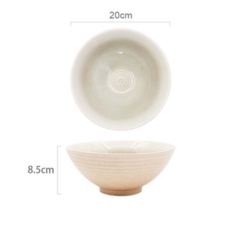 FANCITY Japanese kiln turned ceramic ramen bowl, large soup noodle bowl, household beef noodle bowl, instant noodle bowl, fruit