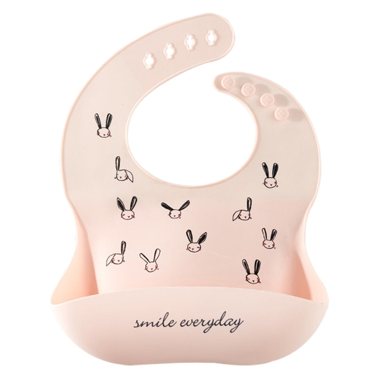 LOFCA 1pc Animal Cartoon Silicone Waterproof Bib Food Grade BPA&amp;PVC Free Silicone Soft Baby Bib Adjustable Easy Wash and Clean