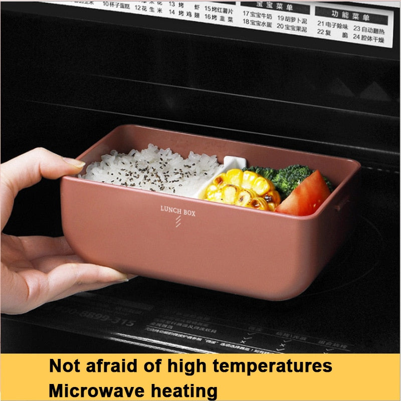 Double-layer bento box for kids Portable japanese style lunch box Leak-Proof food container storage box Microwave Dinnerware