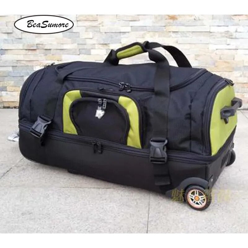 BeaSumore 27 inch large capacity Rolling Luggage 32 inch Shoulders backpack Trolley Women Multifunction Suitcase Wheels Trunk