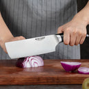 Chef Knife 8 Inch Japanese Kitchen Knives Set German 1.4116 Carbon Steel Santoku Cleaver Sharp Vegetable Knife Black ABS Handle