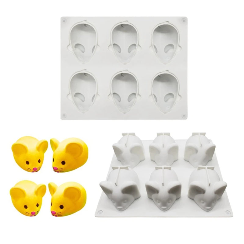 8 Cavity Hamster Silicone Mold Mouse Shape Cake Molds Cute Pig Mousse Mould Dessert Pudding Tray Cake Decoration Tools