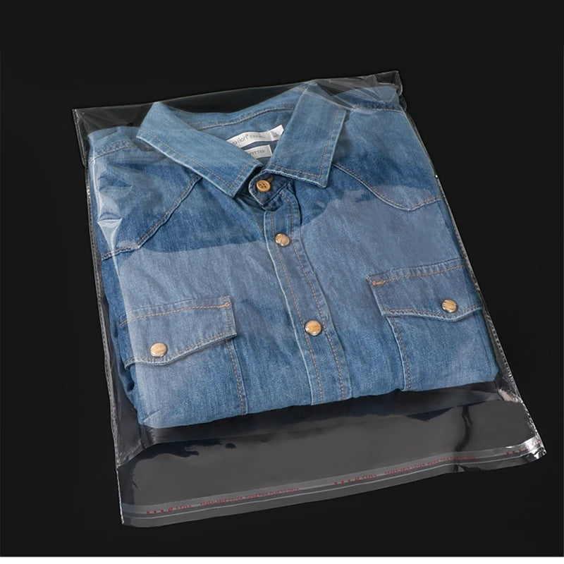 StoBag 100pcs Clear Self Adhesive Cello Cellophane Bag Self Sealing Plastic Bags Clothing Jewelry Packaging Candy OPP Resealable