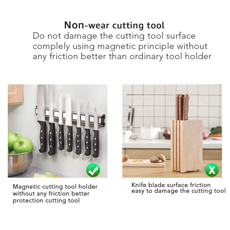 Magnetic Knife Holder Strip Wall Mount Block Storage Holder Strong Magnetic knife stand Strip Kitchen Accessories Organizer