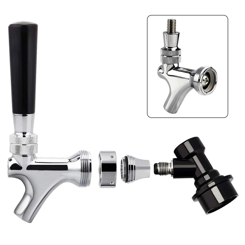 Craft Beer Tap with Liquid Ball Lock Quick Disconnect Assembly,Brewing Chrome Beer Faucet Taps Home brewery Draft Beer Dispenser