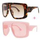 Celebrity Large Shield Square Sunglasses Women Brand Oversized Sun Glasses Men Vintage Beige Shades Lady Windshield Oculos UV400