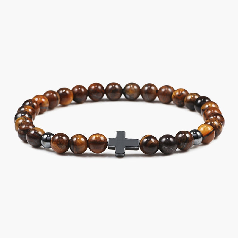 Tiger Eye Beaded Bracelets Bangles Men Braided Rope Healing Balance Yoga Charm Women Natural Stone Buddha Bracelet Adjustable