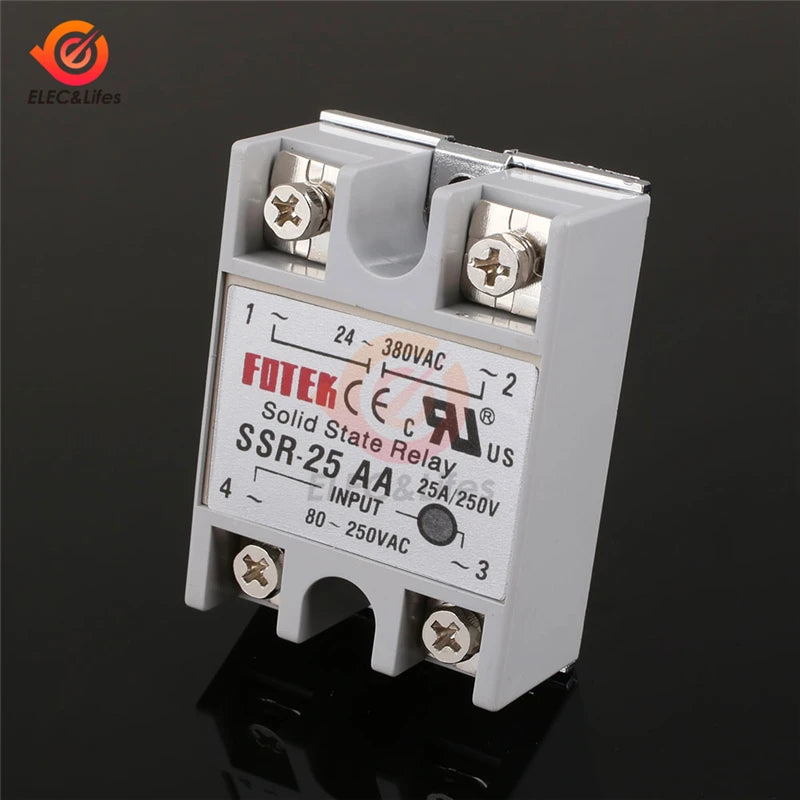 AC 220V Solid State Relay SSR-10AA SSR-25AA SSR-40AA SSR-60AA 10A 25A 40A 60A AC Control AC SSR Relay 80-250VAC TO 24-380VAC