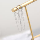 ANDYWEN 925 Sterling Silver Long Chain Hoops Line Crystal CZ Loops Circle Double Chain Round Piercing Women Luxury Jewelry