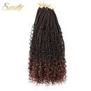 Saisity Ombre Synthetic with Split Ends Goddess Box Braids Crochet Hair Extensions With End Bohemian Box Braiding Hair