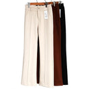 Woolen Pants Women Winter Warm Casual Lady Straight Pants High Waist Plus Size S~3XL Wide Leg Female Pantalon Woman Trousers