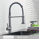 Brushed Gold Kitchen Sink Faucet One Handle Spring Hot and Cold Water Tap Deck Mounted Bathroom Kitchen Crane