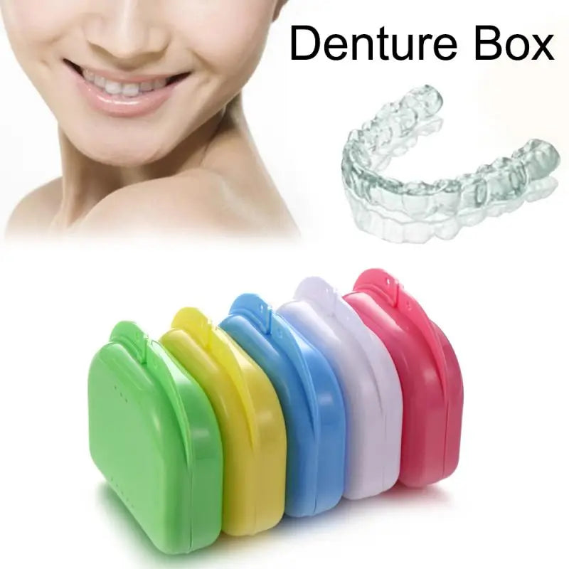 6 Colors Fake Teeth Orthodontic Case Tooth Retainer Mouth Guard Denture Storage Plastic Box Oral Hygiene Supplies Box Case