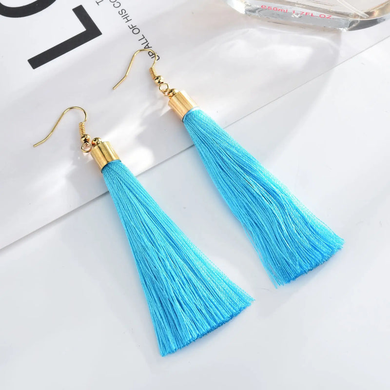 New Arrival 20 Colors Tassel Earrings for Women fashion earrings for women 2023 statement Earrings Simple Dangle Earrings Wholes