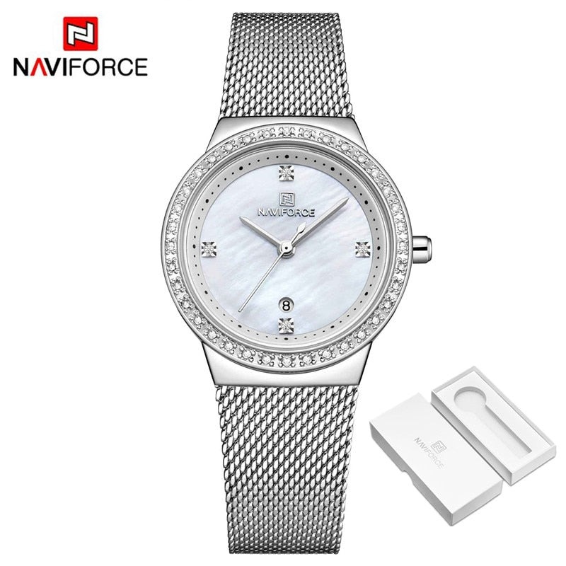 Women Watch NAVIFORCE Fashion Casual Quartz Watches Ladies Waterproof Wristwatch Stainless Steel Girl Clock Relogio Feminino