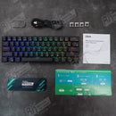 RK61 Wireless Mechanical Keyboard, Bluetooth5.0/2.4Ghz/Wired Tri-Mode Gaming Keyboard, 60% RGB Hot Swappable Gamer Keyboard