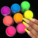 9 Boxes Acrylic Nail Powder Neon Pigment Powder Nails Polymer Gel Polish Manicure Tips Builder Professional Nail Art Supplies