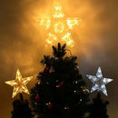 Christmas Tree Topper Star Lights Xmas Tree LED Star Night Lamp Ornaments Christmas Festival Party New Year Home DIY Decorations