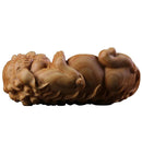 Boxwood 9cm Pixiu Tea Spoon Sculpture Tea Shovel Ceremony Collection Wood Carving Kung Fu Tea Set Lucky Statue Home Decor