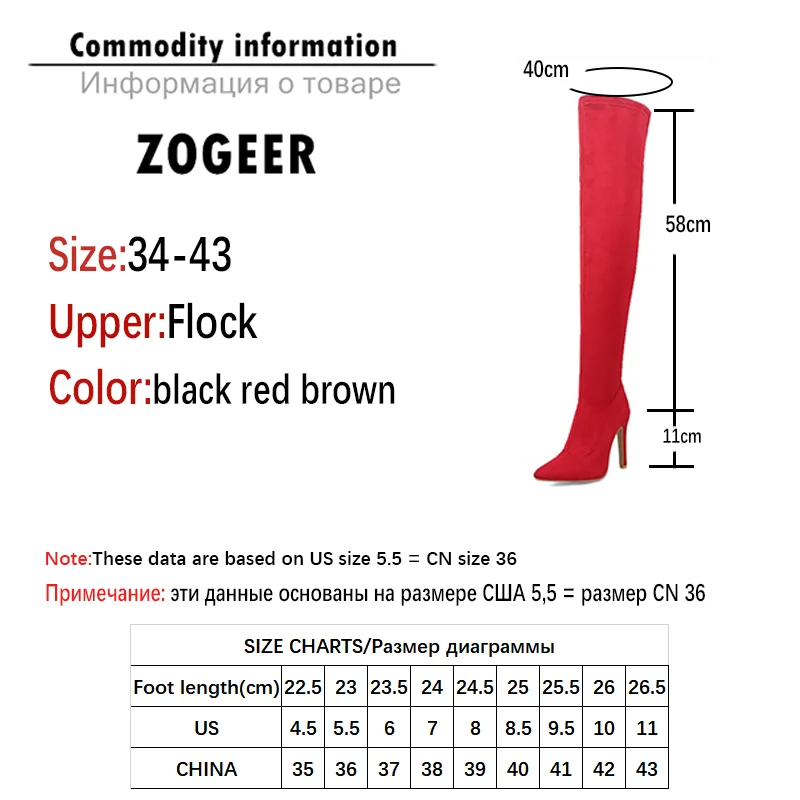 Faux Suede Stretch Thigh High Boots Sexy Elastic Slim Women's Over the Knee Boots Fashion High Heels Black Red Fetish Long Shoes